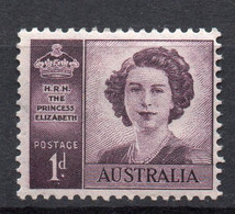 AUSTRALIA/1947/MH/SC#210/ PRINCESS ELIZABETH PORTRAIT / ROYALTY / KGVI - Mint Stamps