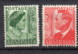 AUSTRALIA/1950-51/MH/SC#230,232/QUEEN ELIZABETH & KING GEORGE VI / ROYALTY - Mint Stamps