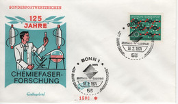 Germany Deutschland 1971 125 Jahre Chemiefaserforschung, Chemistry Chemist Chemie, Canceled In Bonn - 1971-1980