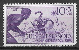 Spanish Guinea 1954. Scott #B30 (MH) Hunter And Elephant - Guinea Española