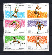 Brazil 1984 Set Olymoics/Athletics Stamp (Michel 2024/29) MNH - Nuevos