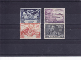 MALAYA (KEDAH)1949 UPU SET MLH FRESH GUM. - Kedah