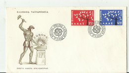 GRECE FDC1962  EUROPA - Covers & Documents
