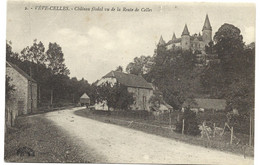 JM29.09 / CPA /  HOUYET / LE CHATEAU DE VEVE VU DE LA ROUTE DE CELLES - Houyet