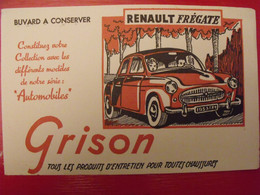 Buvard Grison. Produits D'entretien Pour Toutes Chaussures. Renault Frégate. Vers 1950. - Chaussures