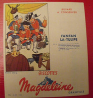 Buvard Biscottes Magdeleine. Granville. Fanfan La Tulipe N° 4. Vers 1950. - Biscottes