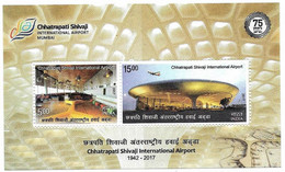 INDIA 2017 CHHATRAPATI SHIVAJI INTERNATIONAL AIRPORT MUMBAI, CIVIL AVIATION,....MS MNH - Ongebruikt