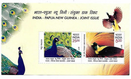 INDIA 2017 INDIA-PAPUA NEW GUINEA JOINT ISSUE, BIRDS, PEACOCK, BIRDS OF PARADISE....MS MNH - Ongebruikt