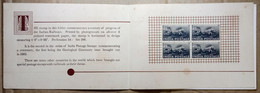 INDIA 1953 INDIAN RAILWAY CENTENARY, BLOCK OF 4 STAMP ATTACHED ON SPECIAL FOLDER....RARE - Brieven En Documenten