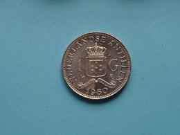 1980 - 1 Gulden ( For Grade, Please See Photo ) XXF ! - Netherlands Antilles