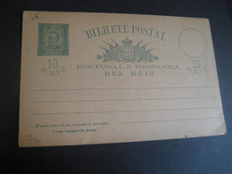 ANGRA 10+10 Reis Bilhete Double Green Postal Stationery Card Terceira Azores PORTUGAL Colonies - Angra