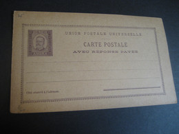 ANGRA 20+20 Reis Violet Double Carte Postal Stationery Card Terceira Azores PORTUGAL Colonies - Angra