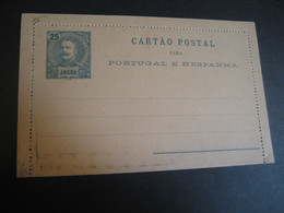 ANGRA 25 Reis Cartao Postal Stationery Card Terceira Azores + Spain PORTUGAL Colonies - Angra