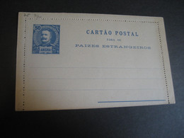 ANGRA 50 Reis Cartao Postal Stationery Card Terceira Azores Paizes Estrangeiros PORTUGAL Colonies - Angra