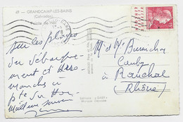 FRANCE MULLER 15FR PUB MACHINES A LAVER LINCOLN SUR CARTE GRANDCAMP CALVADOS MEC SAINT LO GARE 8.8.1957 - Briefe U. Dokumente
