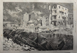 Les Desastres - Le Tunnel Du Chemin De Fer De Ceinture à La Porte Maillot -  Page Originale - 1871 - Historische Dokumente