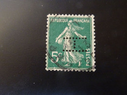 Perforé FRANCE  Semeuse  H - Used Stamps