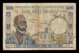 Estados De Africa Occidental Senegal 5000 Francos 1959-1965 Pick 704Kl 373 BC F - Sénégal