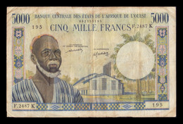Estados De Africa Occidental Senegal 5000 Francos 1959-1965 Pick 704Km 195 BC F - Senegal