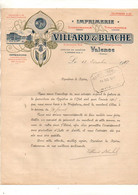 Courrier Commercial Imprimerie Lithographie Typographie Villard & Blache à Valence En 1917 - Format : 27x21 Cm - Imprimerie & Papeterie
