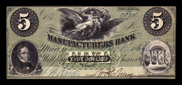 Estados Unidos United States 5 Dollars 1864 Manufacturers Bank Georgia MBC - AVF - Devise De La Confédération (1861-1864)