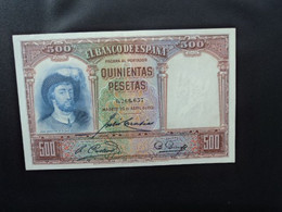 ESPAGNE * :500 PESETAS  24.5.1931    CB 66 / CMB 377 / P 84    SUP à SUP+ ** - 500 Pesetas