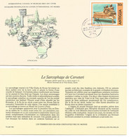 Enveloppe 1er Jour Des Musées Le Sarcophage De Cerveti -Etruscans Timbre  Antigua 23 Juin 1980 + Fichier Explicatif - Musea