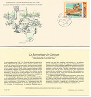 Enveloppe 1er Jour Des Musées Le Sarcophage De Cerveti -Etruscans Timbre  Antigua 23 Juin 1980 + Fichier Explicatif - Musées