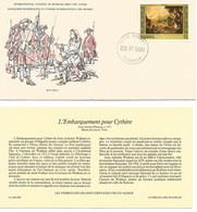 Enveloppe 1er Jour Des Musées L'embarquement Pour Cythère-Watteau- Timbre  Dominica 23 Juille 1980 + Fichier Explicatif - Musées