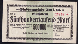 Zell I.W.: 500.000 Mark 20.8.1923 - [11] Local Banknote Issues