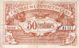 BON - BILLET - MONNAIE - 50 CENTIMES CHAMBRE DE COMMERCE 1918 - GERS - AUCH 32000 - N° 81157 - Chambre De Commerce