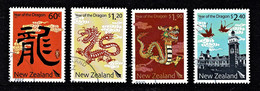 New Zealand 2012 Year Of The Dragon Set Of 4 Used - Oblitérés