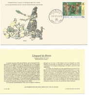 Enveloppe 1er Jour Des Musées Benin Léopard -timbre Grand Turk19 Dec 1979 + Fichier Explicatif - Museen