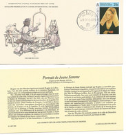 Enveloppe 1er Jour Des Musées Van Der Weyden Jeune Femme-timbre Grand Turk19 Dec 1979 + Fichier Explicatif - Musea