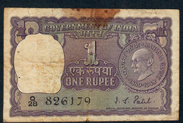 INDIA P66 1 RUPEE 1969 Signature PATEL   FINE - Inde