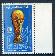 !!! MAROC N°711 : COUPE DU MONDE DE FOOTBALL 1974 SURCHARGE DOREE NEUF ** - Marruecos (1956-...)