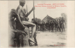 PC ELENGUE GUERRIER GOUROS CERNANT LA MISSION EYSSERIC IVORY COAST (a28265) - Côte-d'Ivoire