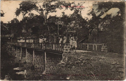 PC CONVOI DES PORTEURS PONT DE TABILI FRENCH GUINEA ETHNIC TYPE (a28723) - Guinée