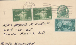 Uprated Postal Stationery Ganzsache PRIVATE Print KERRIGAN For MAYOR, CHICAGO 1953 SIOUX FALLS Philippine Islands Stamps - 1941-60