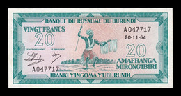 Burundi 20 Francs Dancer 1964 Pick 10a EBC+ XF+ - Burundi