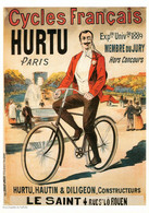 AFFICHE Cycles Français HURTU Expo Universelle 1899 - REPRO 21x27* Dessin Eugène OGÉ  2 SCAN* - Manifesti
