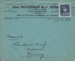 Belgium JULES NOTERMAN & V. BISMAN Facteurs En Poissins (Fish, Fisch) Cover Lettre KOLDING Denmark Big Montenez - 1929-1941 Grand Montenez