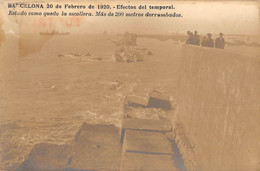 CPA BARCELONA CARTE PHOTO 20 DE FEBRERO 1920 EFECTOS DE TEMPORAL ESTADO COMO QUEDO LA ESCOLLERA - Barcelona