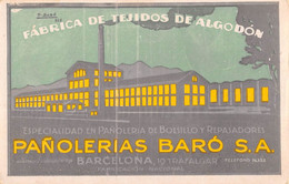 CPA BARCELONA PUBLICITE FABRICA DE TEJIDO DE ALGODON PANOLERIAS BARA - Barcelona