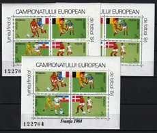 ROMÉNIA 1984- MNH (FUTEBOL - EUROPEU - FRANÇA 1984)_ X3_ RMN0168v3 - Championnat D'Europe (UEFA)