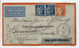 - Lettre Paquebot S/S D'ARTAGNAN, MARSEILLE A KOBE, Pour MARSEILLE Pour PLASCASSIER 2.2.1935 - A ÉTUDIER - - Maritime Post