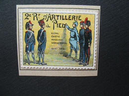 Vignette Militaire Delandre Guerre De 1914 France Sur Fragment :  2  ème  Régiment  Artillerie à Pied - Vignette Militari