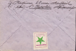 France SAINT QUENTIN Aisne 1933 Cover Lettre RANDERS Denmark Semeuse ESPERANTO 'La Lingvo Internacia' Vignette - Storia Postale
