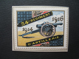 Vignette Militaire Delandre Guerre De 1914 France Sur Fragment :  34 ème  Régiment  Artillerie De Campagne - Vignette Militari