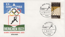 Germany Deutschland 1972 FDC Handball, Olympischen Spiele Olympic Games Munchen, Boblingen - 1971-1980